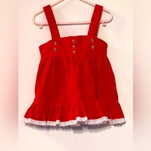 Vintage Kids Red Velvet Dress